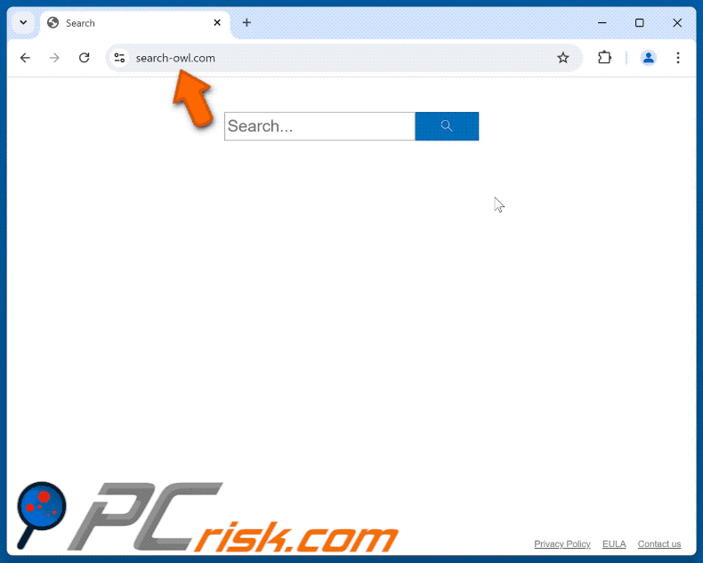 search-owl.com reindirizza attraverso search-2go.com prima di arrivare su Yahoo (GIF)