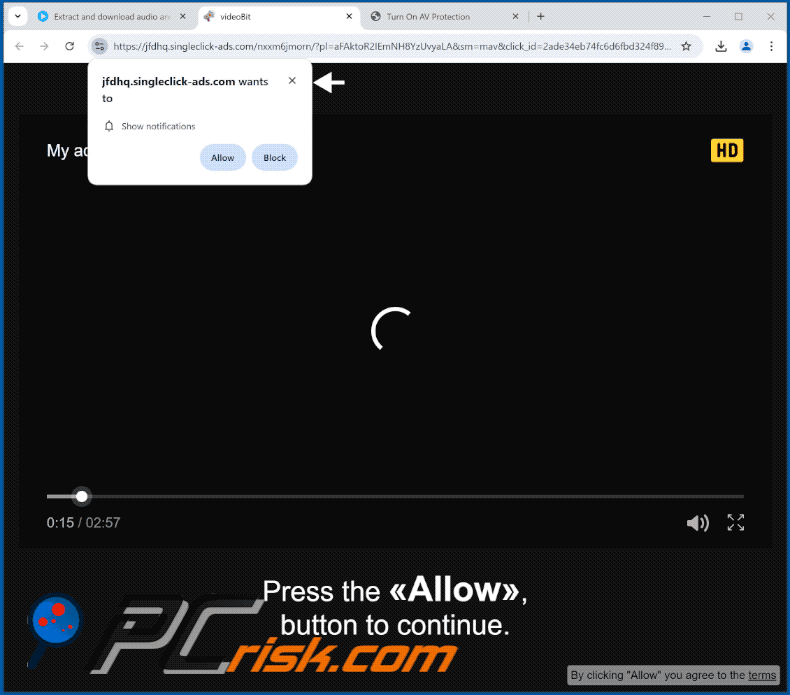 singleclick-ads[.]com website aspetto (GIF)