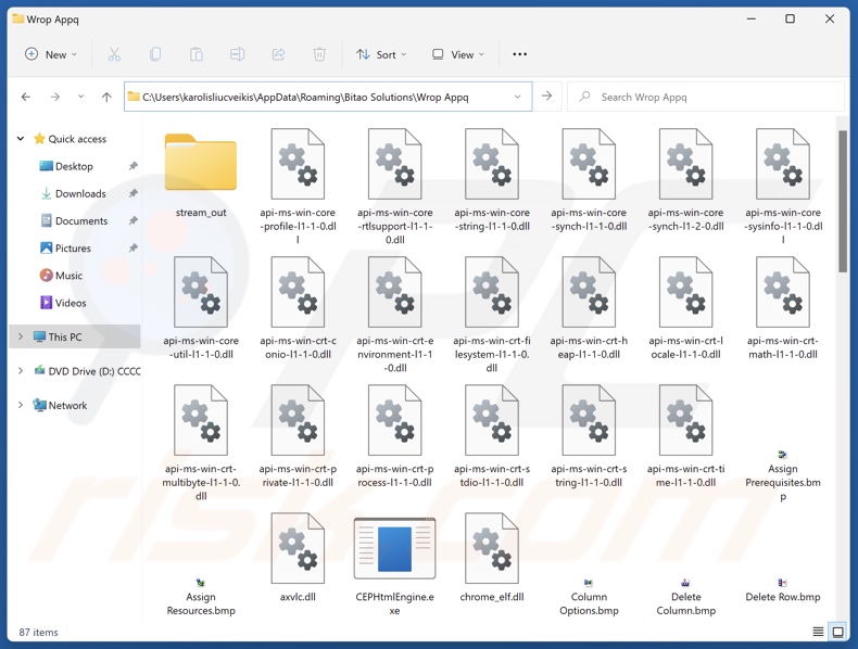 Wrop Appq cartella di installazione dell'applicazione indesiderata