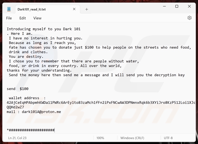 Dark 101 ransomware nota di riscatto (Dark101_read_it.txt)