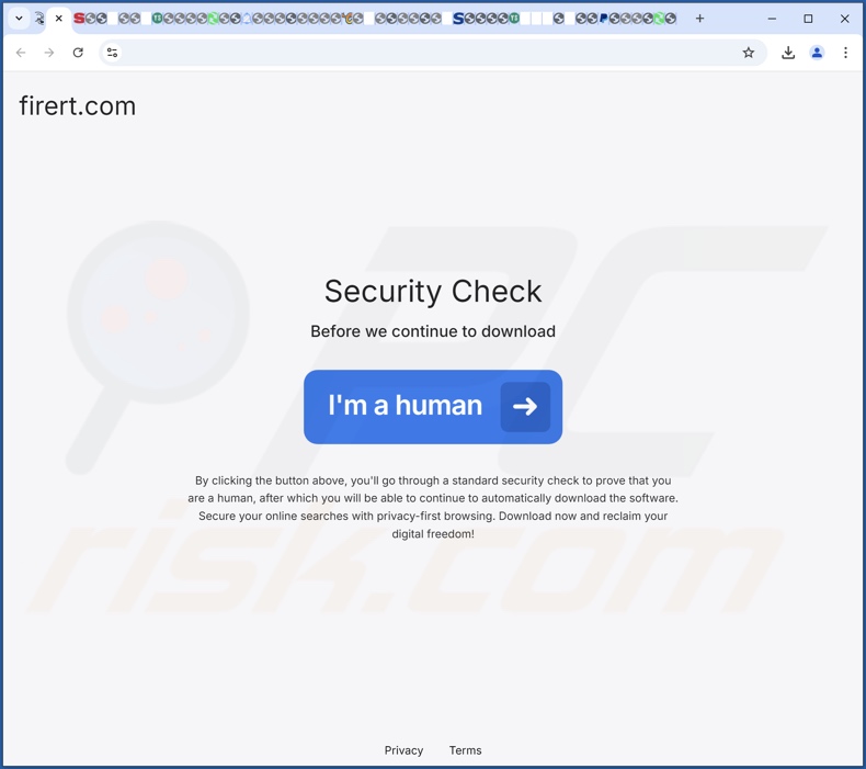 Sito web ingannevole utilizzato per promuovere il passo di SecuriGuard PUA 1
