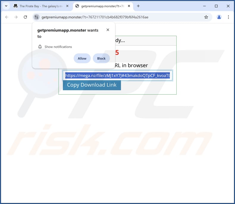 Sito web utilizzato per promuovere Koaiw App PUA