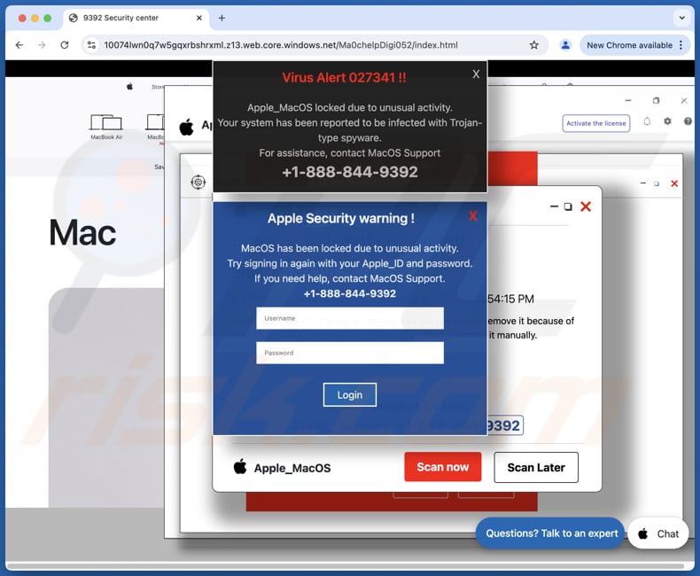 Virus Alert 027341 truffa