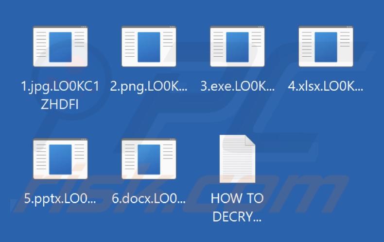 File criptati dal ransomware Anonymous (Xorist) (estensione .LO0KC1ZHDFI)