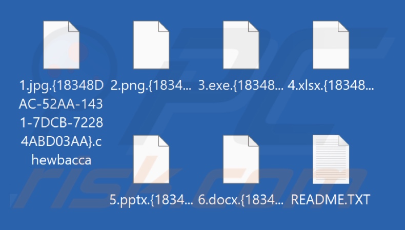 File criptati dal ransomware Chewbacca (estensione .{victim's_ID}.chewbacca)