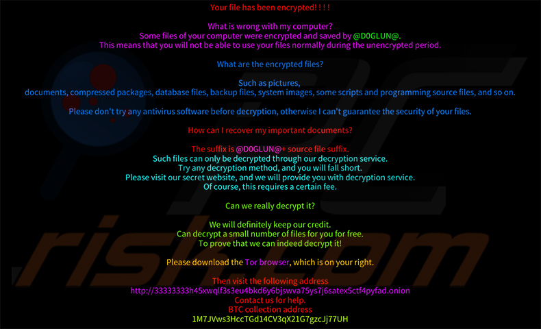 D0glun ransomware desktop Carta da parati (2025-03-12)
