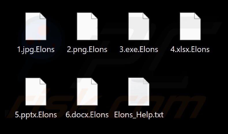 File criptati dal ransomware Elons (estensione .Elons)