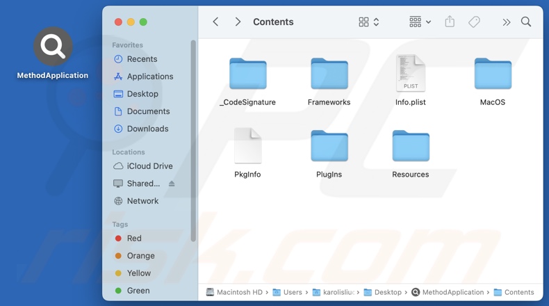 MethodApplication adware cartella di installazione