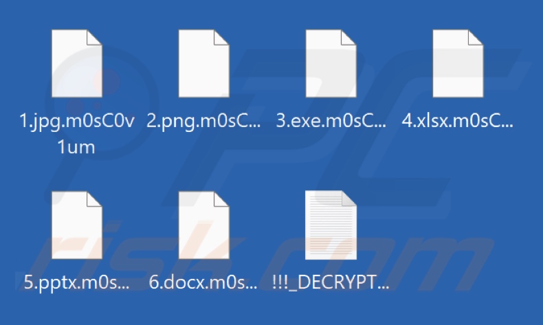 File crittografati dal ransomware Moscovium (estensione .m0sC0v1um)