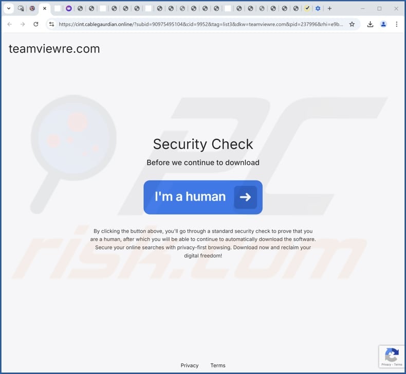 Sito web utilizzato per promuovere NetGuard PUA