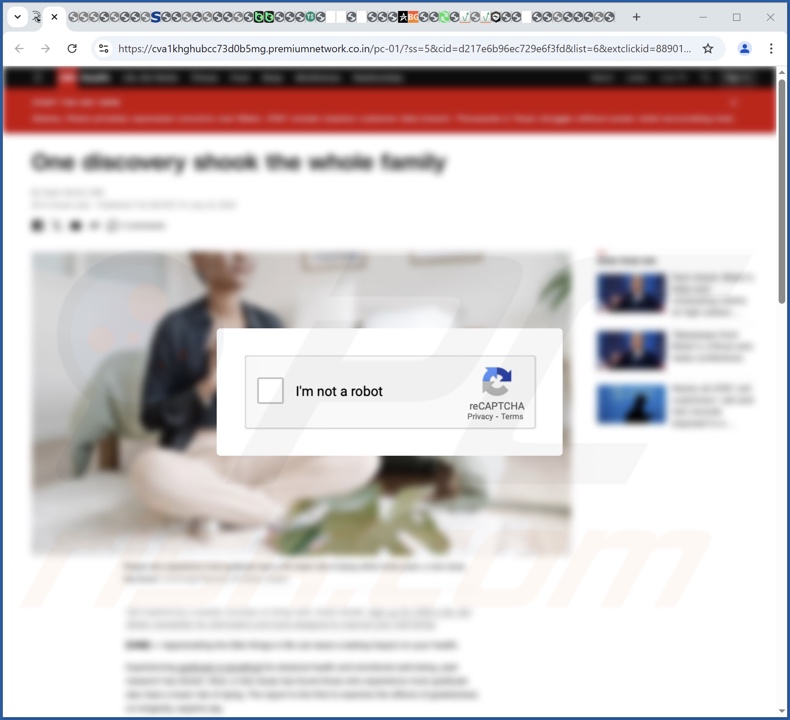 premiumnetwork.co[.]in pop-up reindirizzamenti