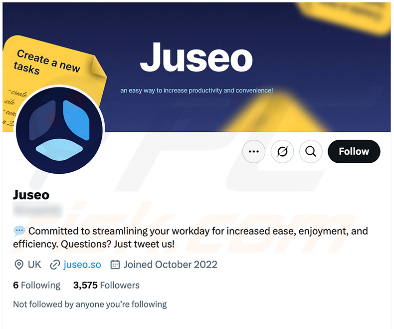 X (Twitter) promozione del conto juseo[.]so