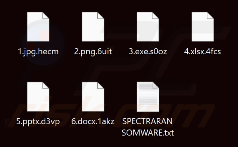 File criptati dal ransomware Spectra (estensione casuale)