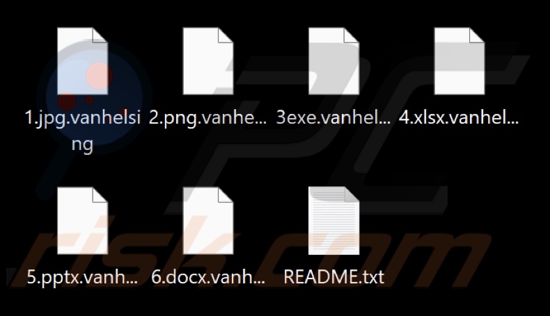 File criptati dal ransomware VanHelsing (estensione .vanhelsing)