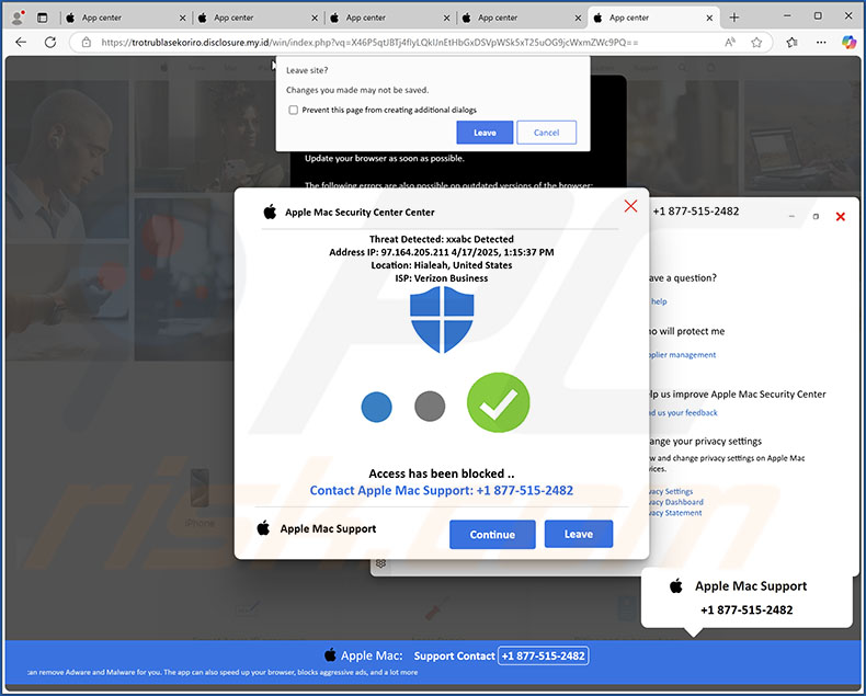 Apple Mac Security Center truffa
