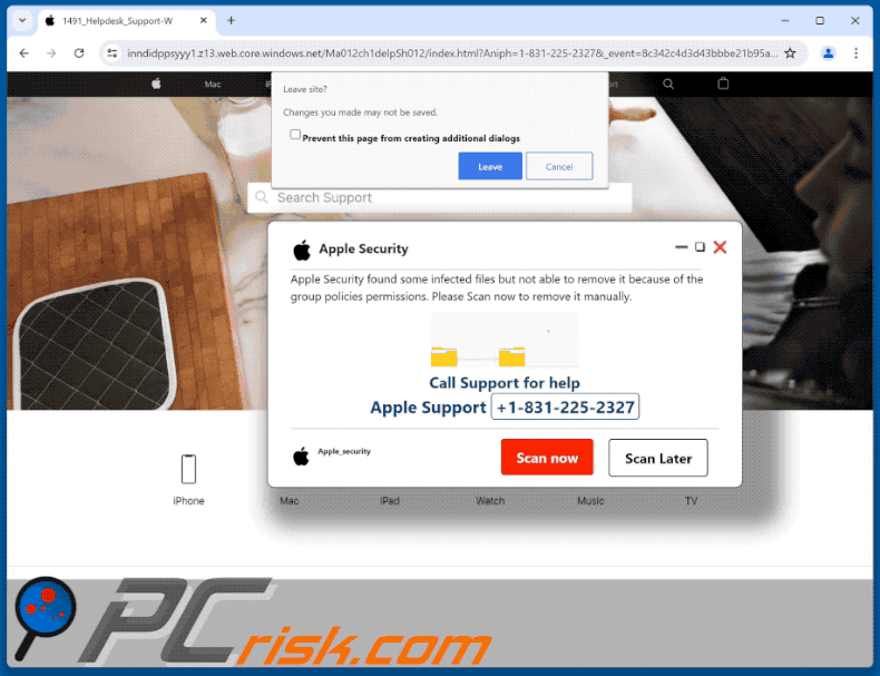 Aspetto di Apple Security Found Some Infected Files truffa (GIF)