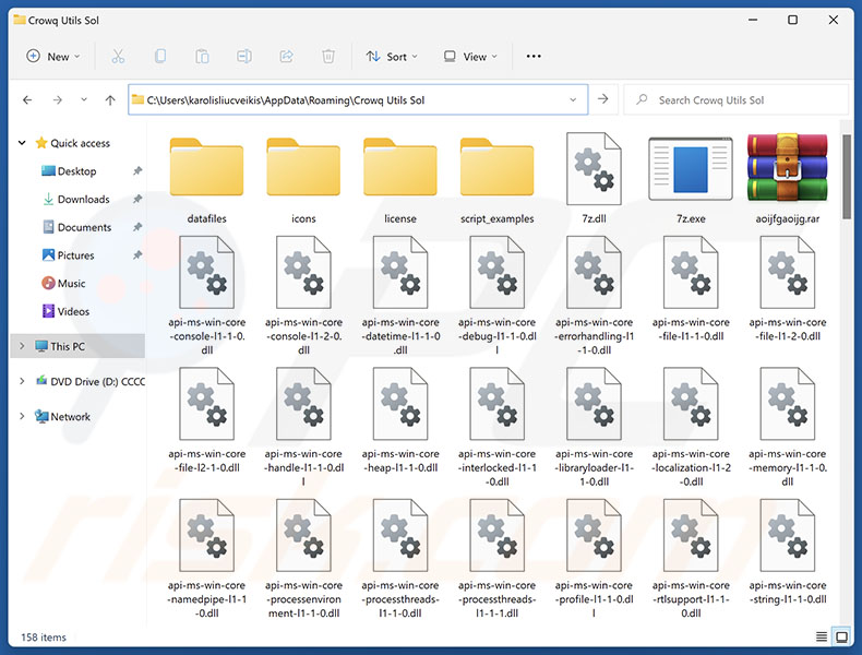 Crowq Utils Sol cartella di installazione dell'applicazione indesiderata