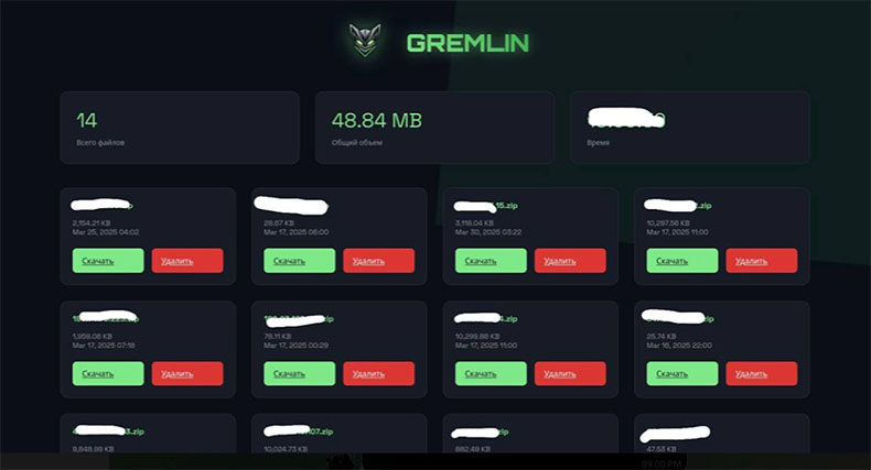 Sito di divulgazione dati del malware Gremlin