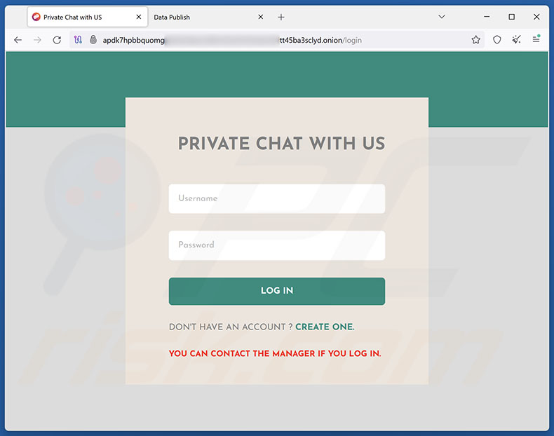 Gunra ransomware sito web di chat sulla rete Tor