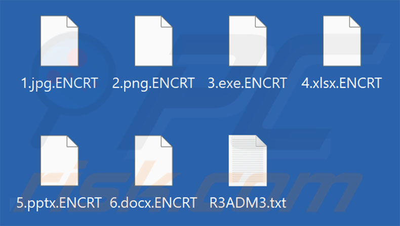 File crittografati dal ransomware Gunra (estensione .ENCRT)