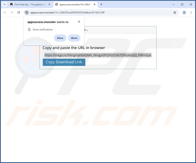 Sito web utilizzato per promuovere Heizer Kroop Sortic PUA