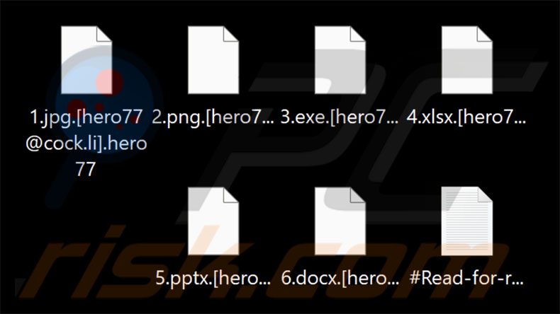 File criptati dal ransomware Hero (estensione .hero77)