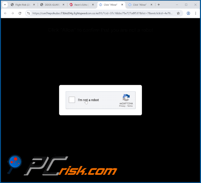 lightspeedcon.co[.]in aspetto del sito web (GIF)