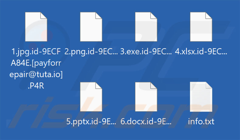 File crittografati dal ransomware PayForRepair (estensione .P4R)