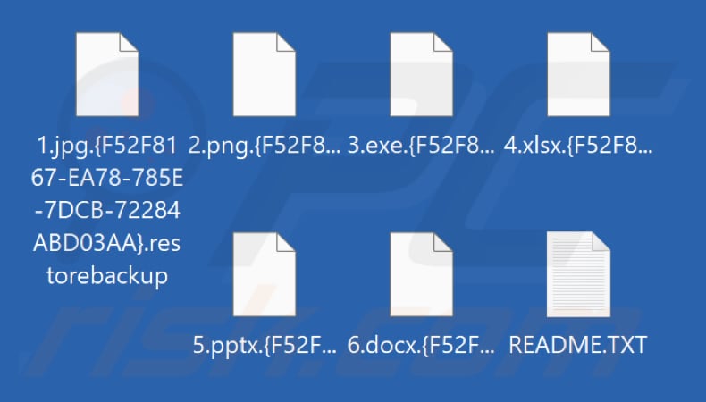 File crittografati dal ransomware RestoreBackup (estensione .restorebackup)