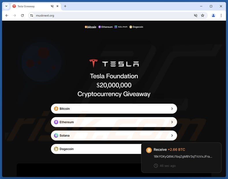 Tesla Foundation Giveaway truffa