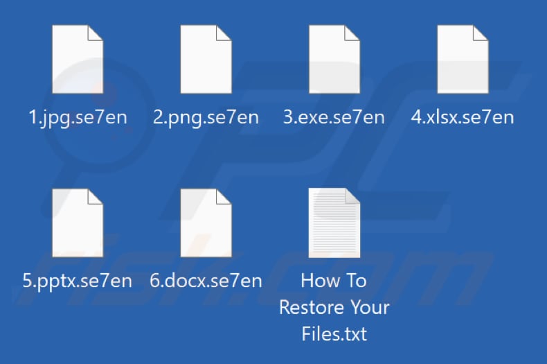 File crittografati dal ransomware Se7en (estensione .se7en)