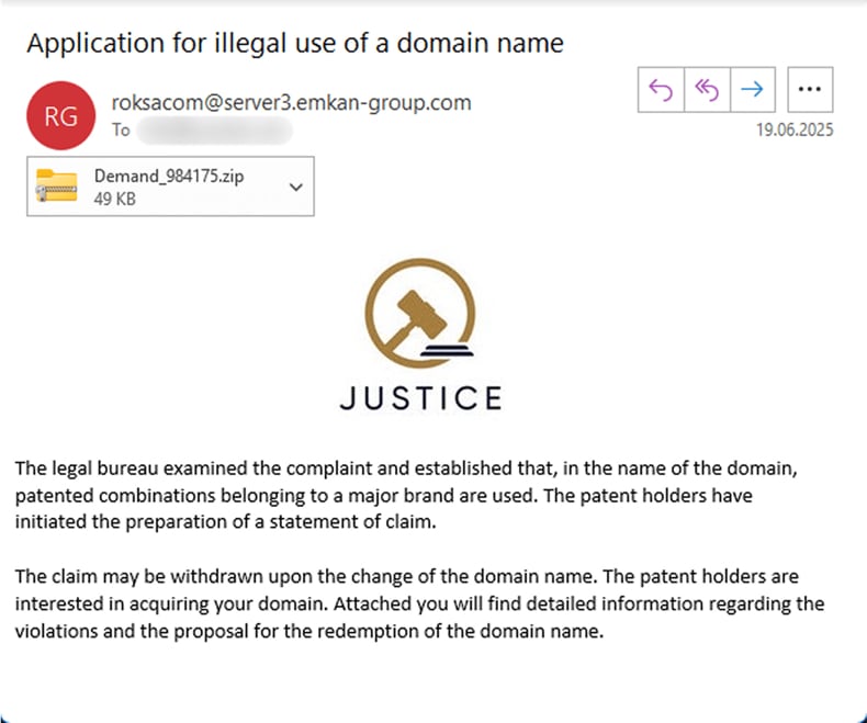 Email che promuove il trojan Efimer (fonte securelist.com)