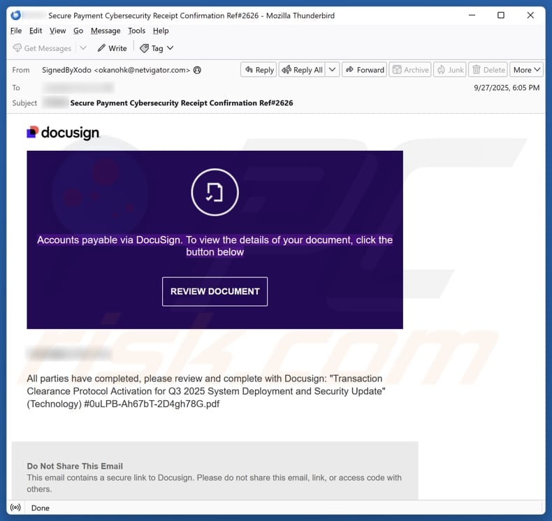 Campagna di spam con e-mail di avviso di errore dell'account e-mail