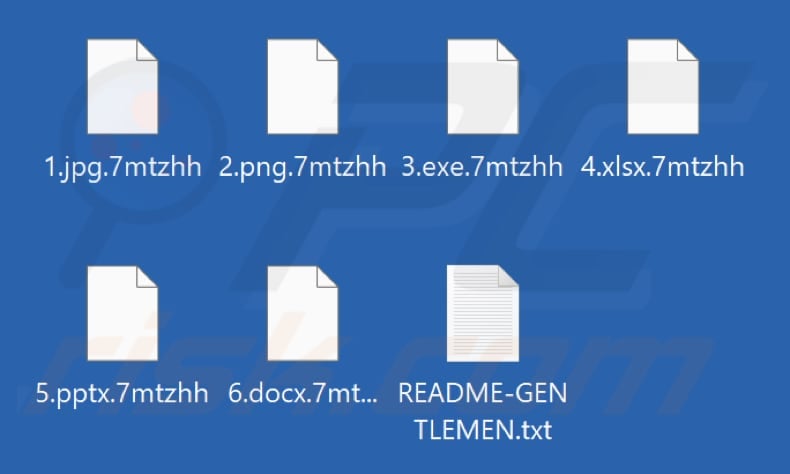 File crittografati dal ransomware Gentlemen (estensione casuale)
