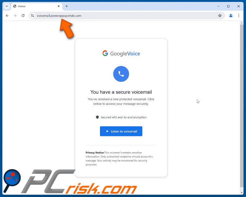 Aspetto della truffa Google Voice (GIF)
