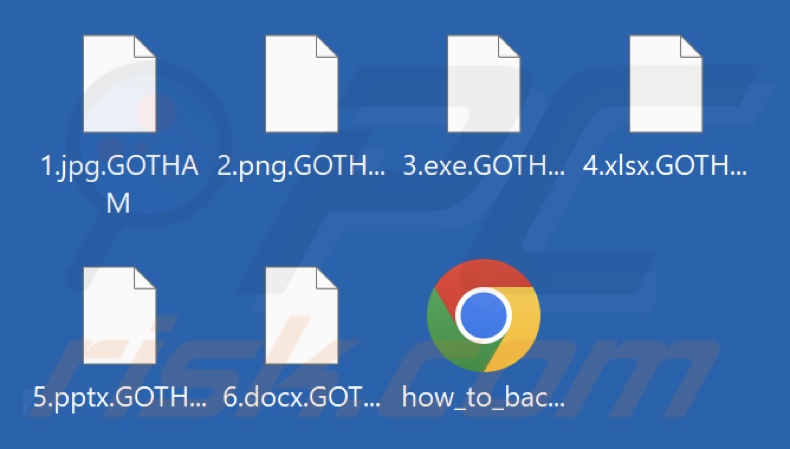 file crittografati dal ransomware GOTHAM