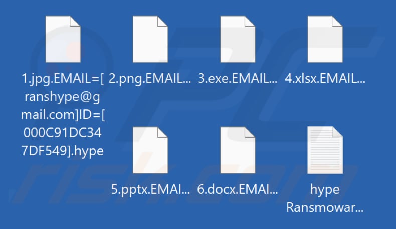 File crittografati dal ransomware Hype (estensione .hype)