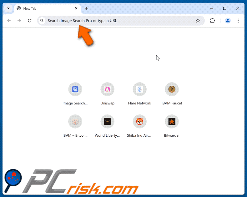 Il browser hijacker Image Search Pro che reindirizza a Google (GIF)