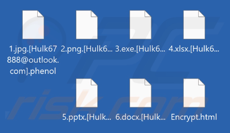 File crittografati dal ransomware Phenol (estensione .phenol)