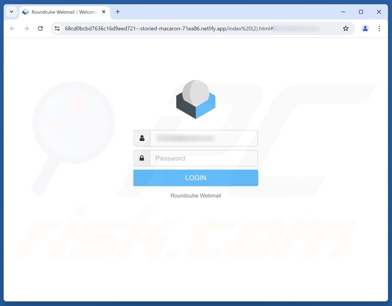 Il sistema ha contrassegnato i messaggi a causa di violazioni della sicurezza - sito di phishing promosso da un'e-mail truffaldina