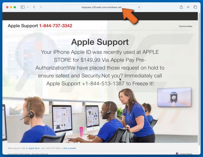 Your Apple ID Was Recently Used At APPLE STORE truffa