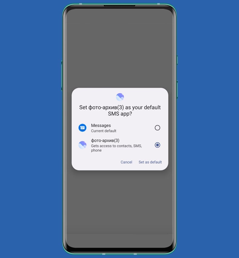 Il malware ClayRat richiede l'autorizzazione per gli SMS (fonte: zimperium.com)