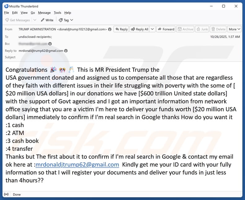 Email Account Failure Notice campagna di spam via e-mail