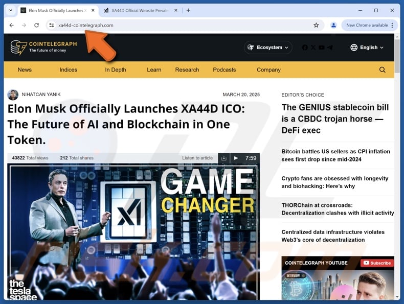 Truffa sul lancio del token xAI che promuove articoli falsi