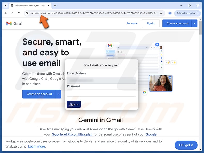 Encrypted Fax Document Received Pagina di phishing per truffe via e-mail