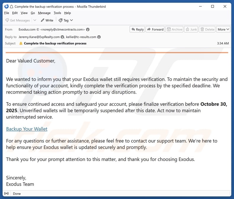 Email Account Failure Notice campagna di spam via e-mail
