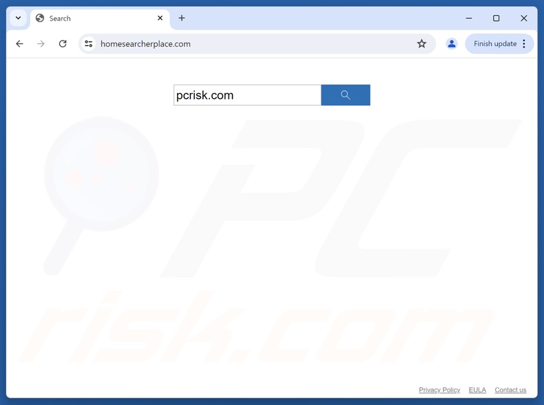 homesearcherplace[.]com dirottatore del browser