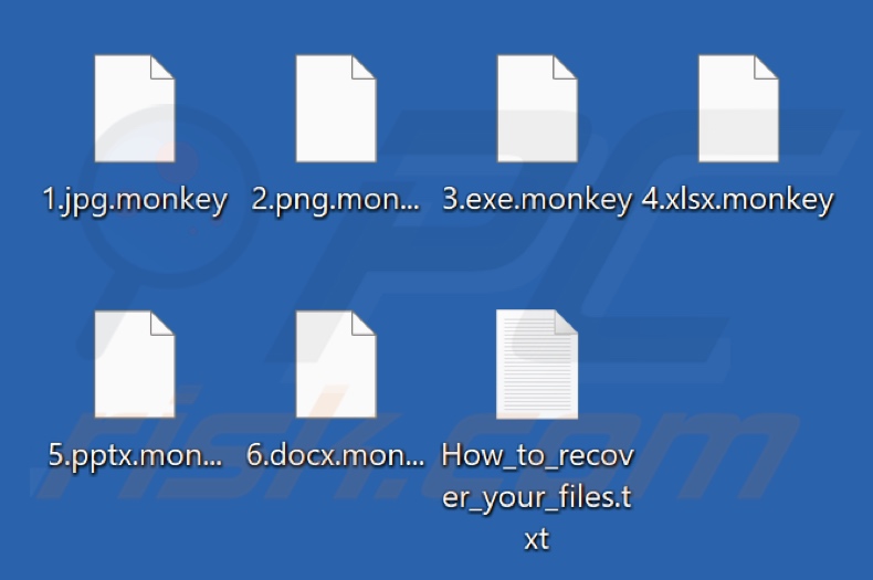 File crittografati dal ransomware Monkey (estensione .monkey)