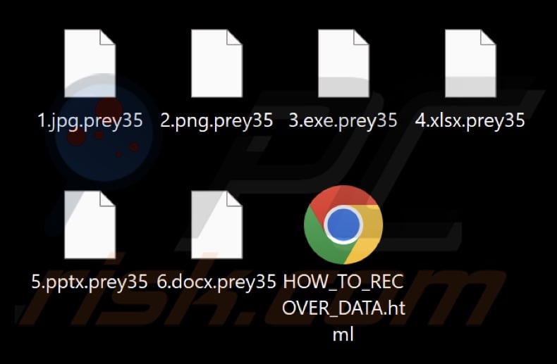 File crittografati dal ransomware Prey (estensione .prey35)