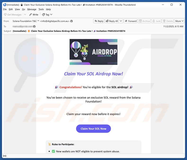 Email Account Failure Notice campagna di spam via e-mail